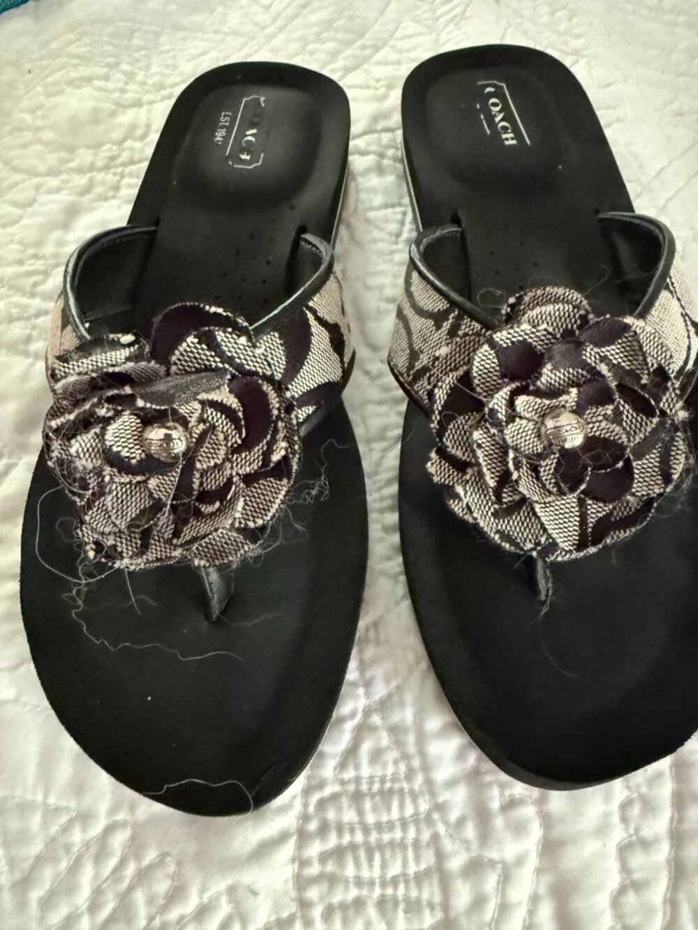 **Coach Jillian Signature Flower Flip--Flops**